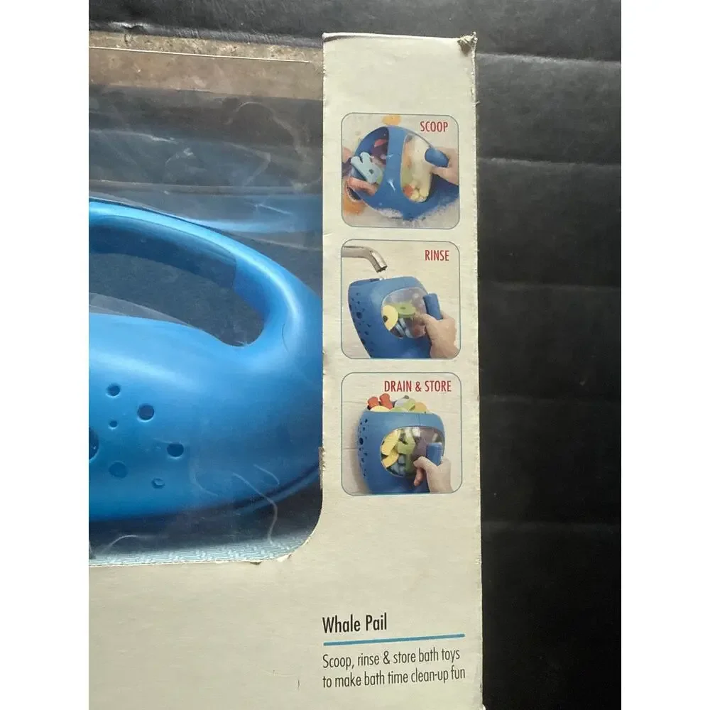 NEW OXO Tot Whale Bath Toy Scoop Water Play Organizer Blue